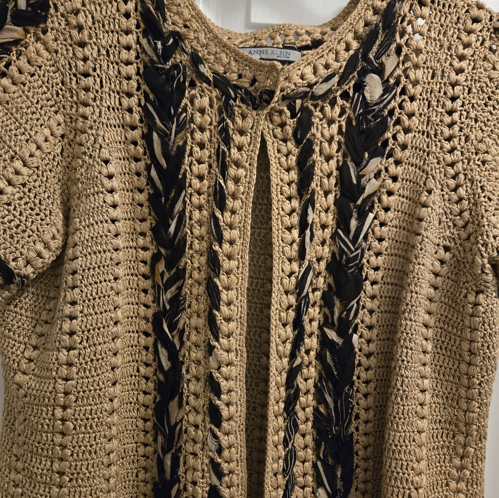 Ann Klein short sleeves chunky knit top tank